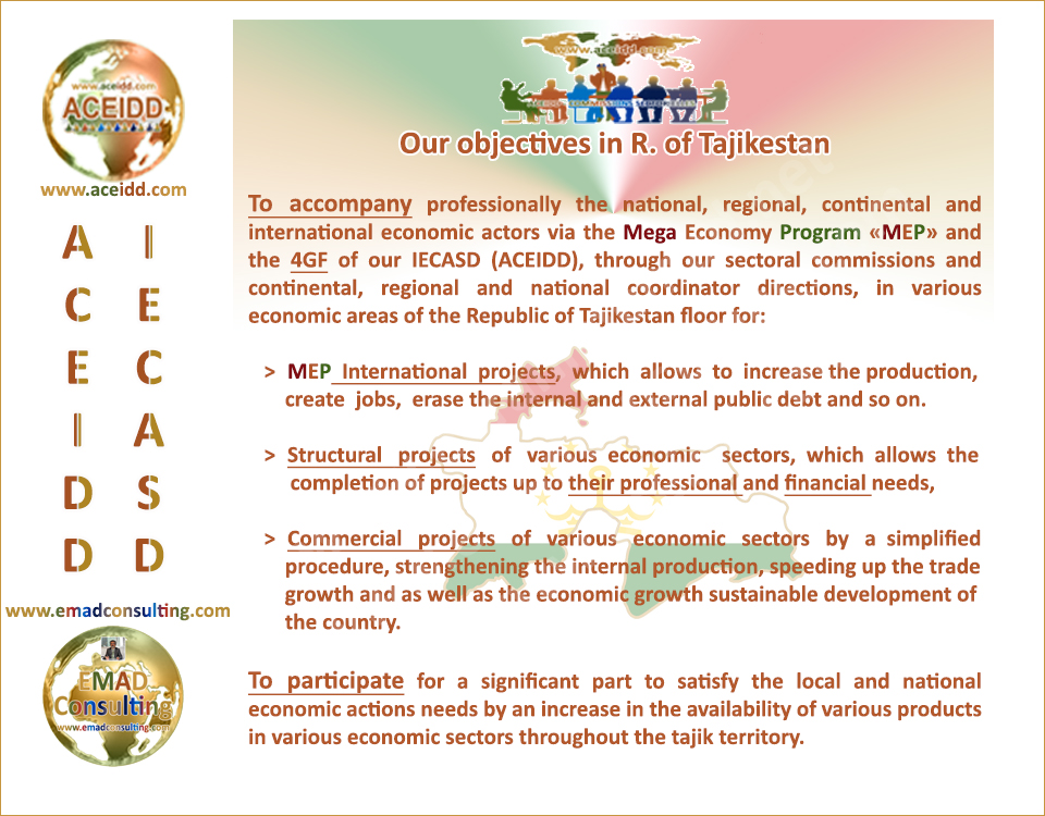 IECASD's objectives in Republic of Tajikestan 