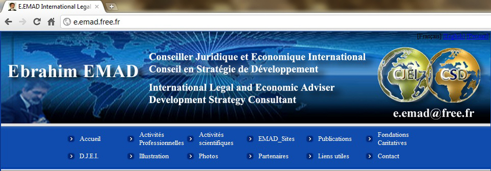 > > Vers le site > E. EMAD - Conseiller juridique et économique international
