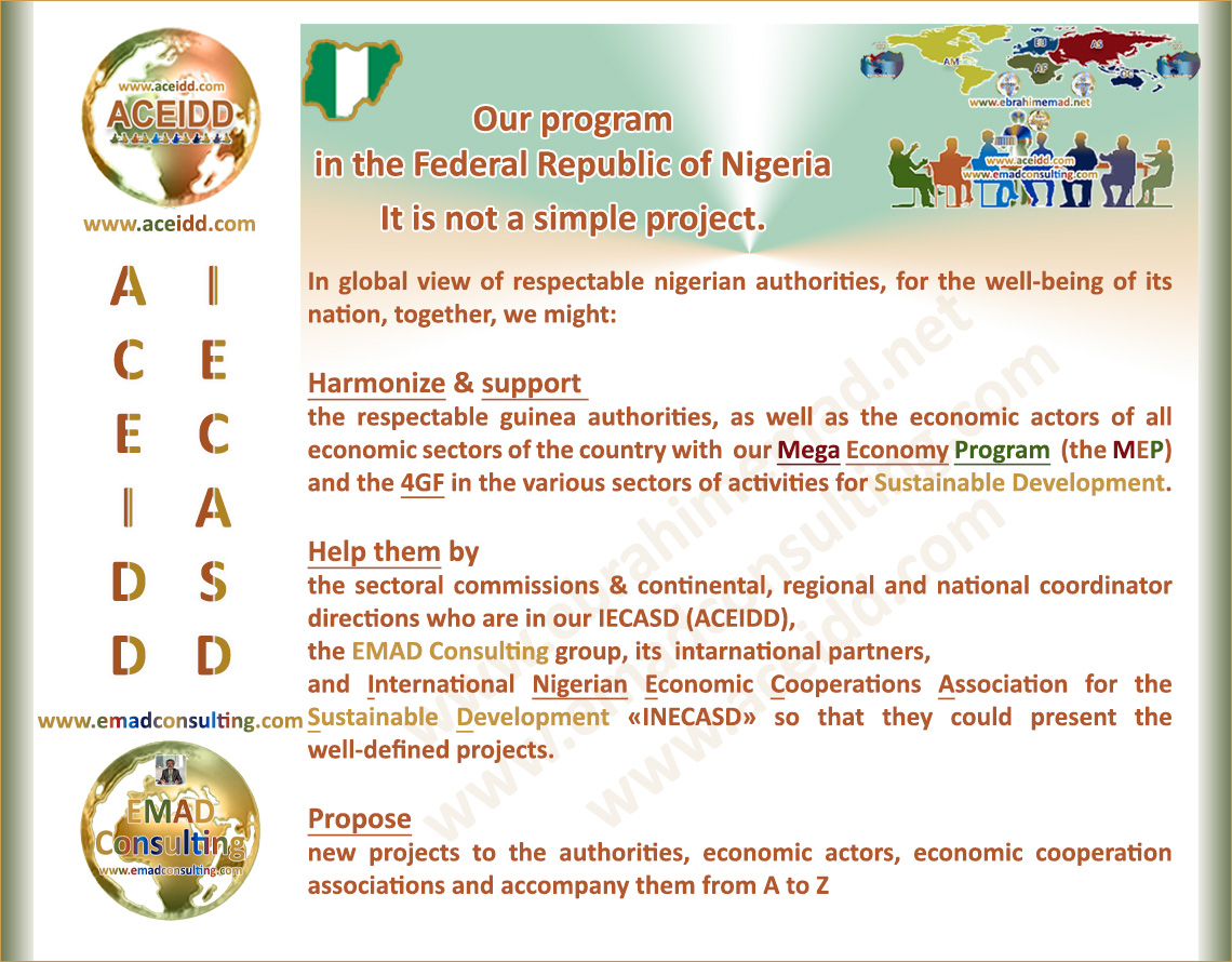 E.EMAD, EMAD Consulting, ACEIDD, notre programme en République fédérale du Nigeria