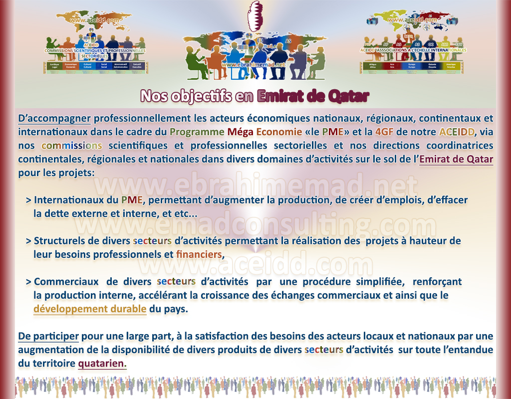 E. EMAD, la NVDD, L'Emirat de Qatar et son Développement Durable, nos objectifs