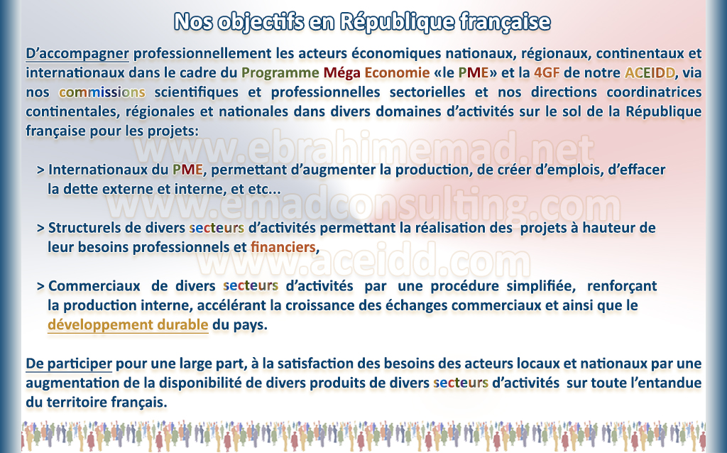 E. EMAD, EMAD Consulting, ACEIDD, la NVDD, la République française et son Développement Durable, nos objectifs
