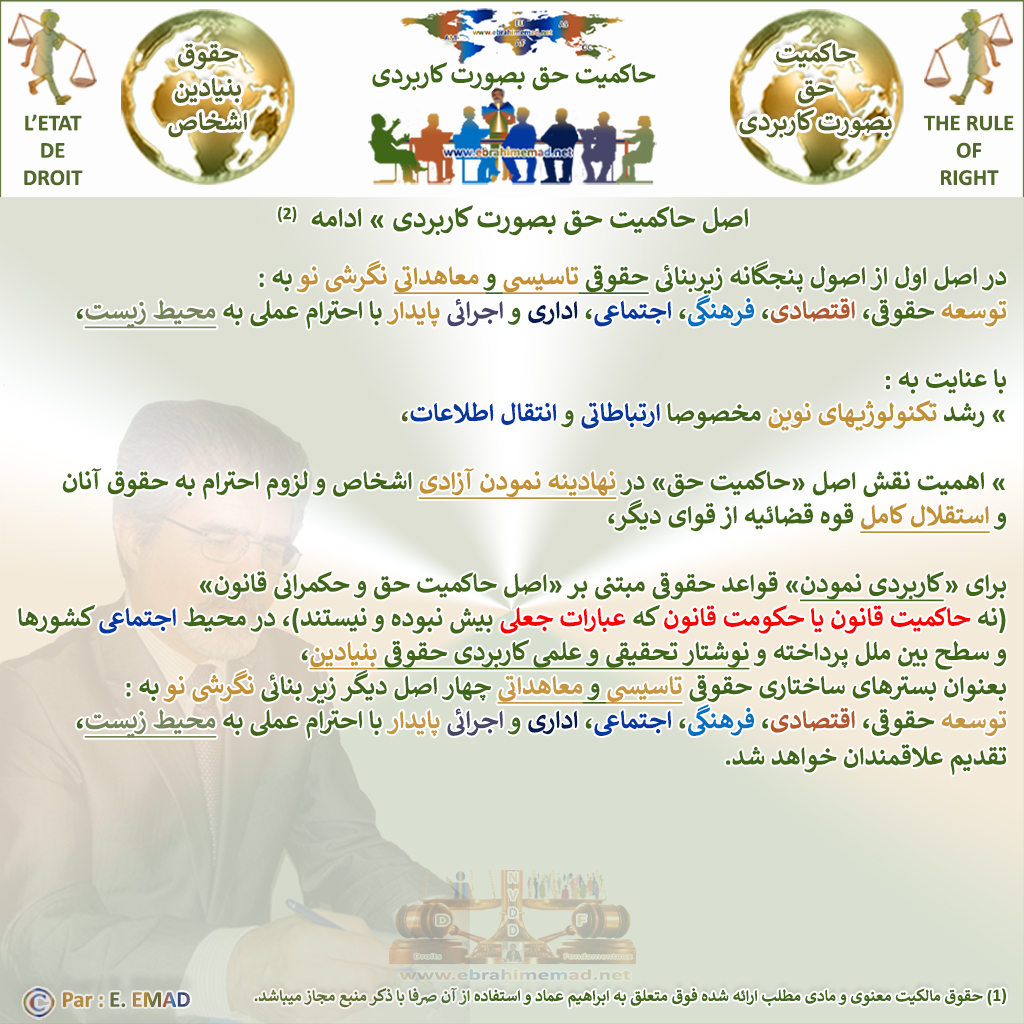  دکتر ابراهیم عماد : اصل حاکمیت حق بصورت کاربردی، تعریف تشریحی، ادامه 2 