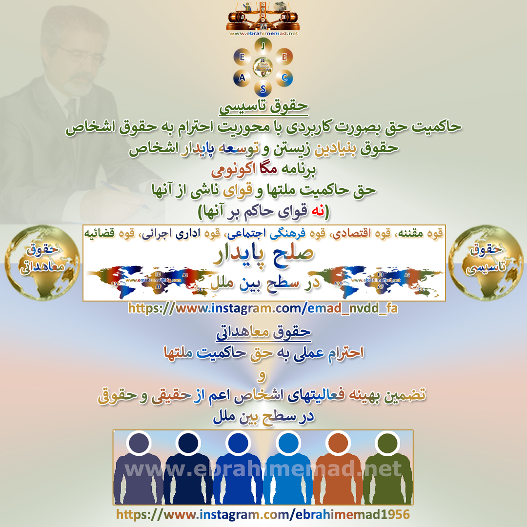 دکتر ابراهیم عماد : صلح پایدار در سطح بین ملل