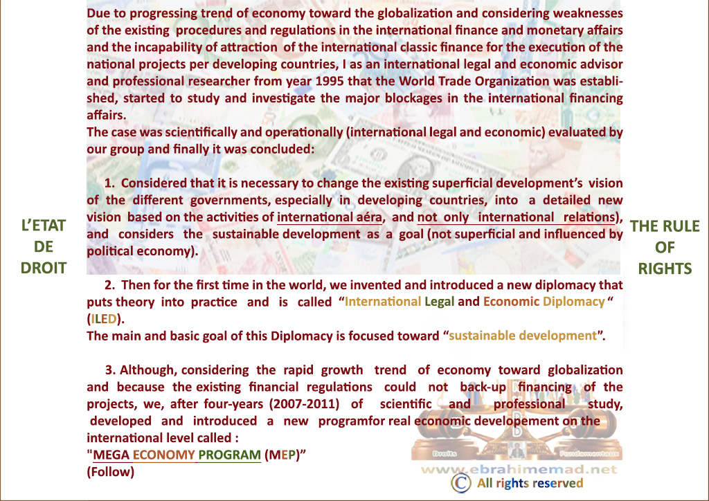 E. EMAD, EMAD Consulting, ACEIDD et le Programme Méga Economie